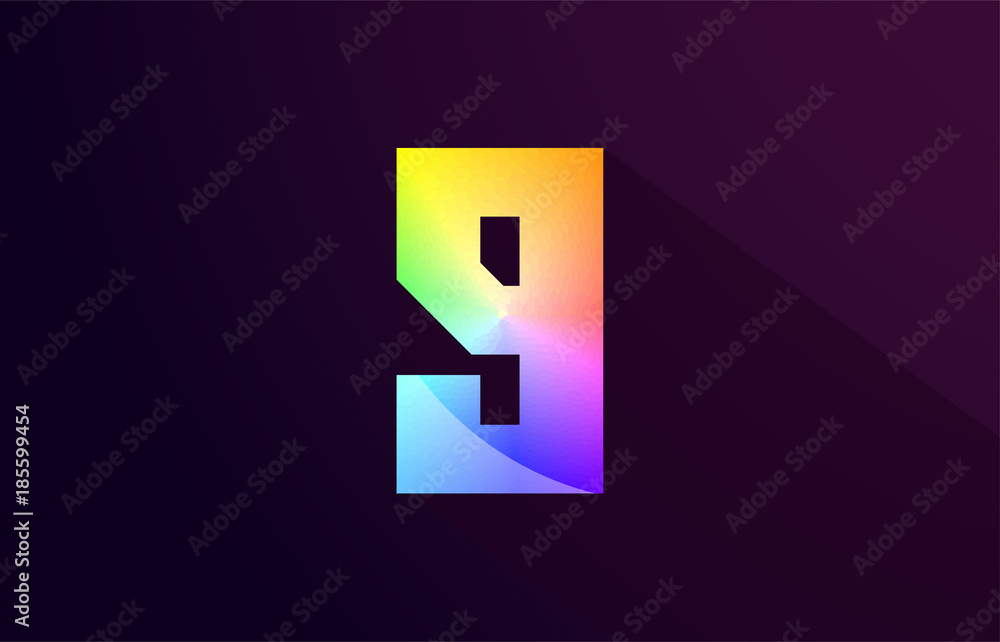 9 nine number rainbow colored logo icon design 9 nine number rainbow colored logo icon design