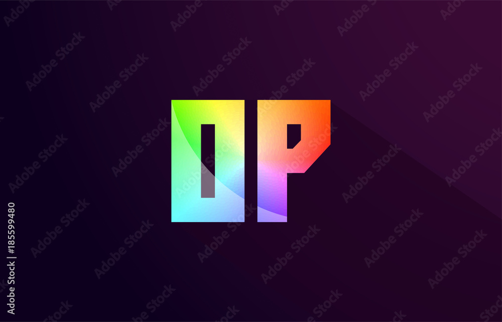 op o p letter combination rainbow colored alphabet logo icon design op o p letter combination rainbow colored alphabet logo icon design