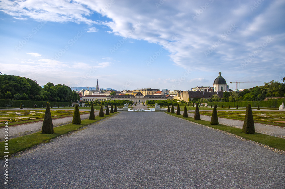 The Belvedere Gardens view, Vienna, Austria