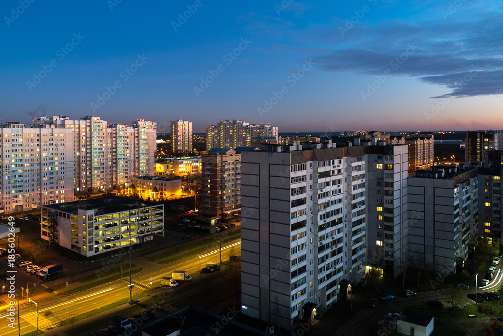 Night cityscape of Zelenograd in Moscow. Russia Night cityscape of Zelenograd in Moscow. Russia