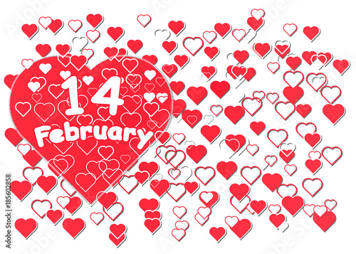 February 14 inscription on the heart