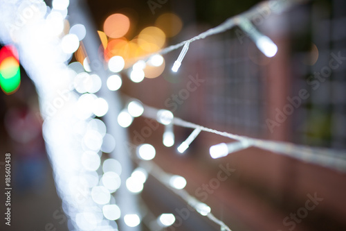 Christmas background with bokeh lights