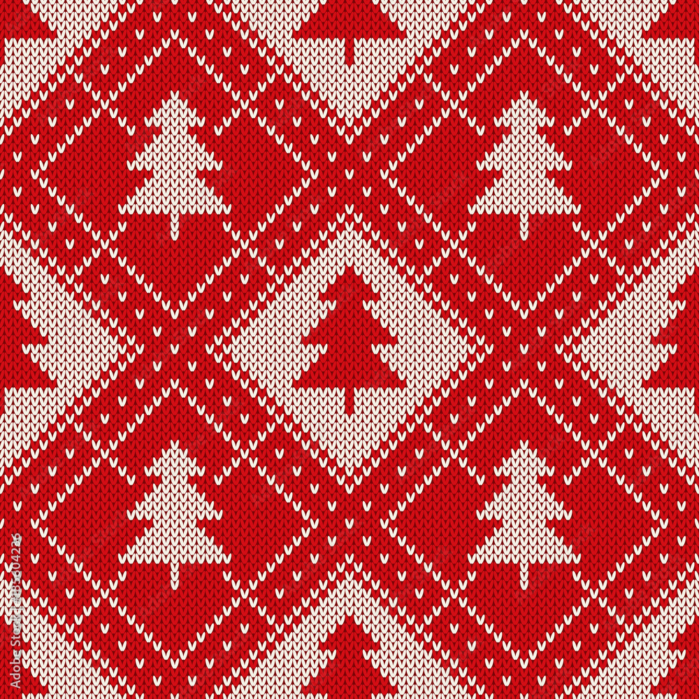 Holiday Seamless Knitting Pattern with 