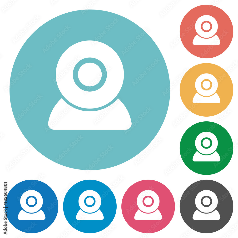 Webcam flat round icons Webcam flat round icons