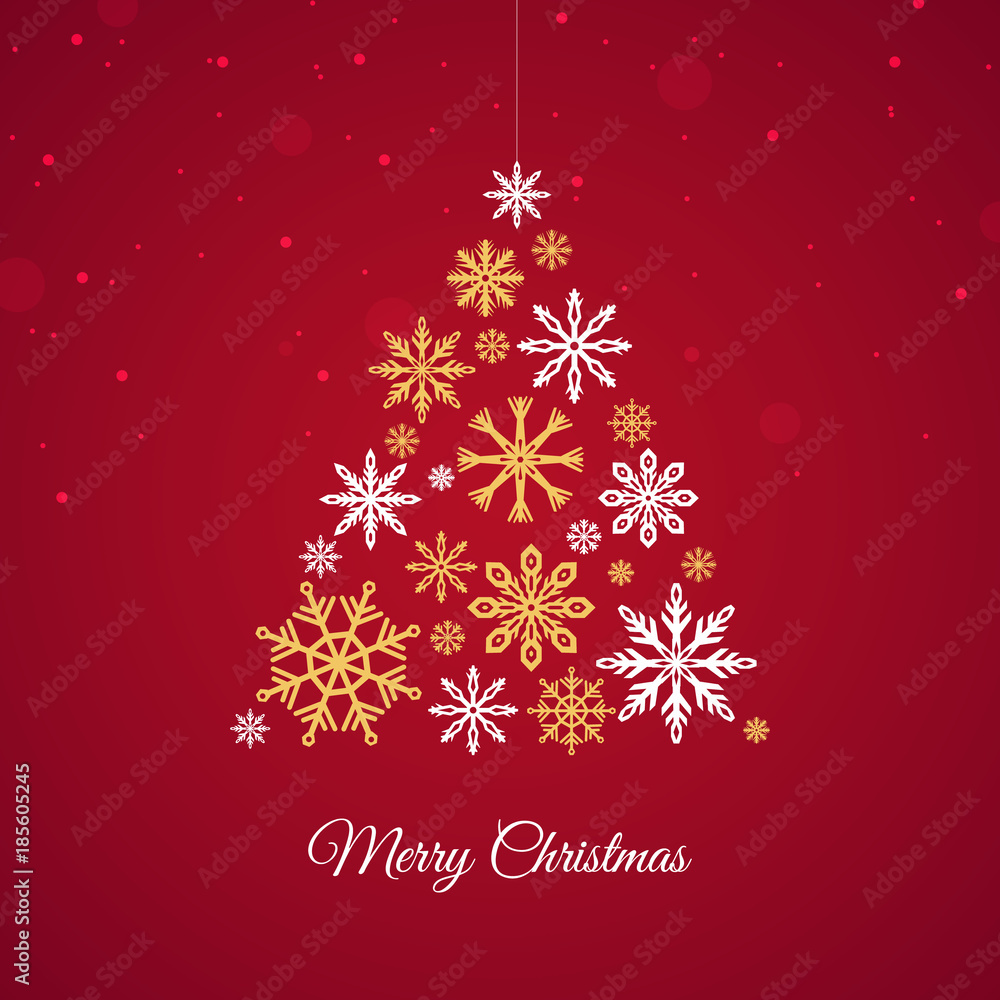 Vector of snowflakes tree background template Vector of snowflakes tree background template