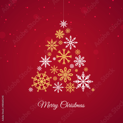 Vector of snowflakes tree background template