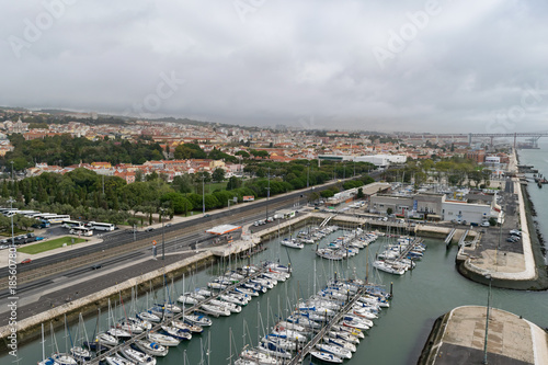 View of port in Belem, near Monument of Discovery © Shikha
