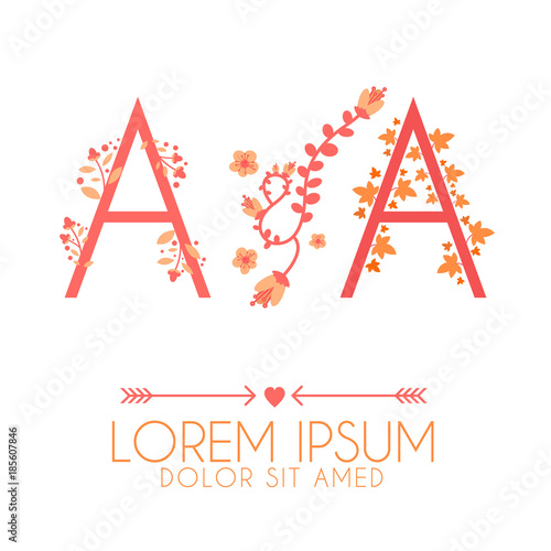 Letter A and A Logo, Letter A and A Wedding invitation Logo