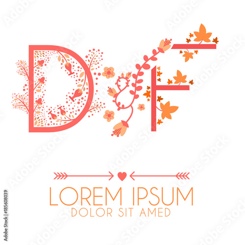 Letter D and F Logo  Letter D and F Wedding invitation Logo