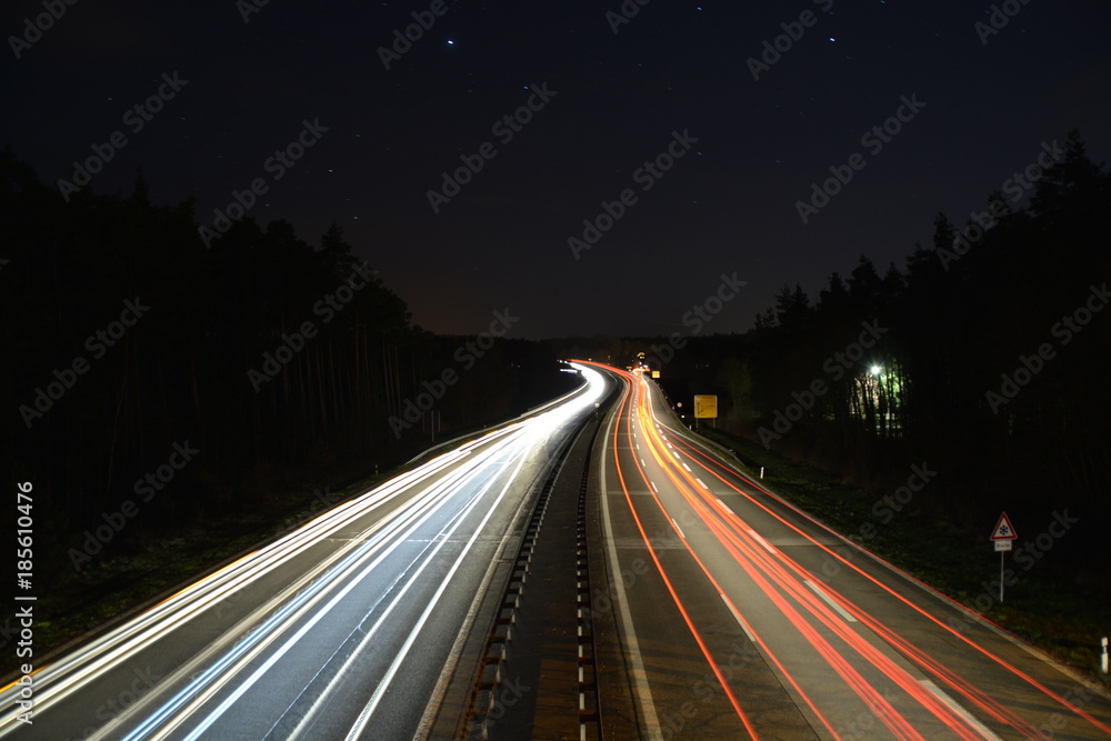 Light painting on the street