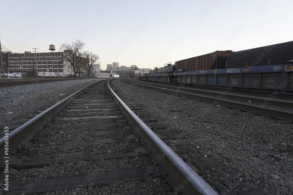 train yard industrial transportation train tracks
