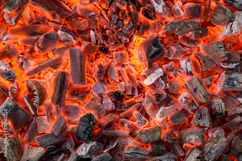 Background of the hot charcoal