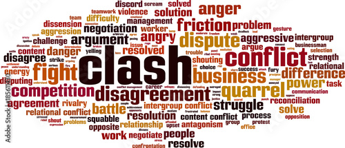 Clash word cloud concept
