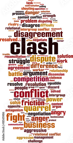 Clash word cloud concept