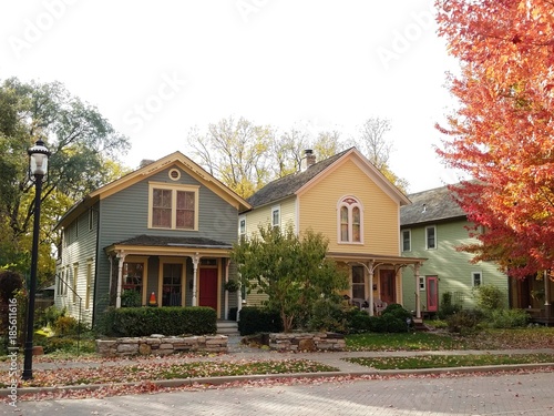 Two story houses front yard view