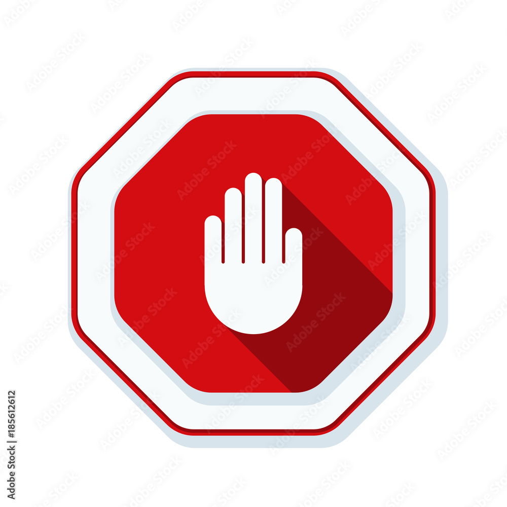 Hand Block ADS sign illustration Hand Block ADS sign illustration