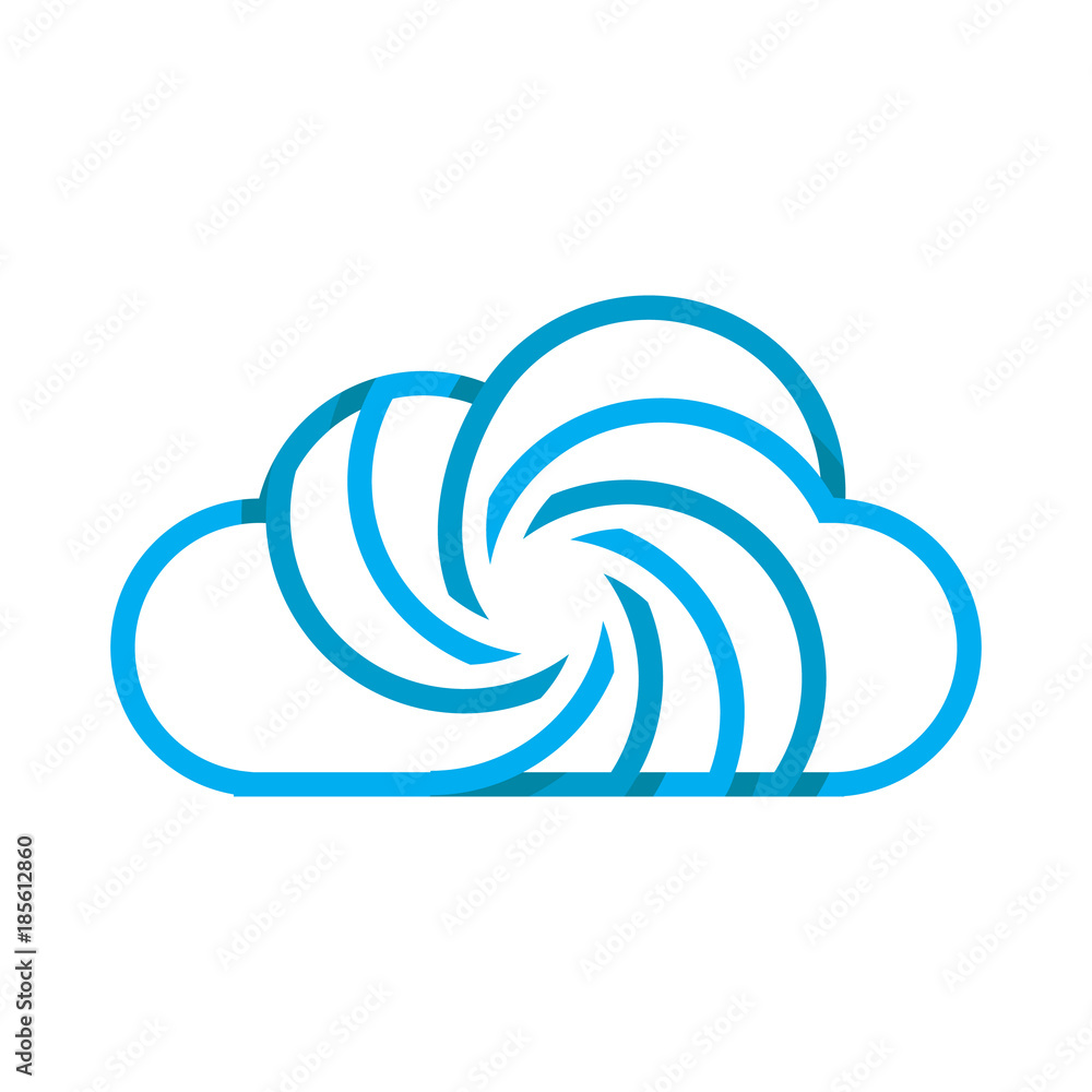 Fototapeta premium Blue Cloud logo with many whirl