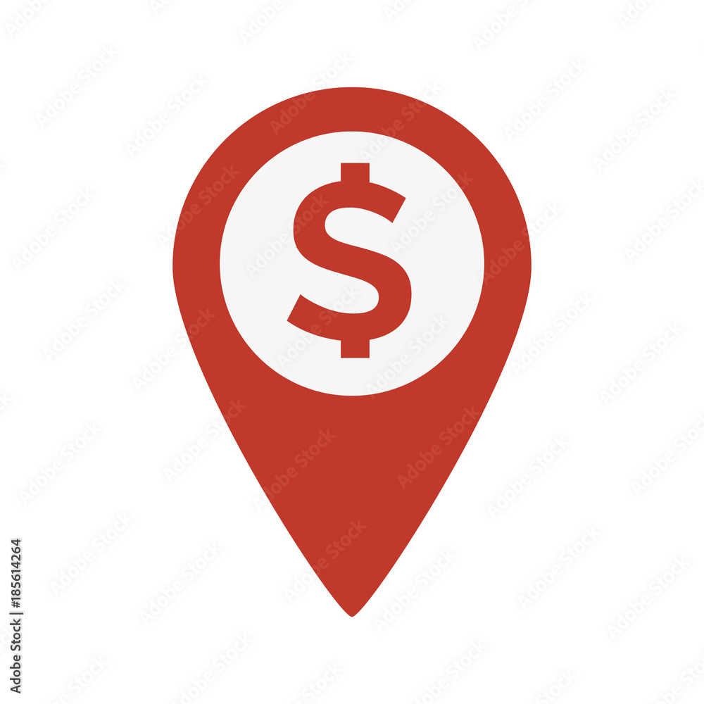 Dollar Map Marker vector icon. Dollar Map Marker vector icon.