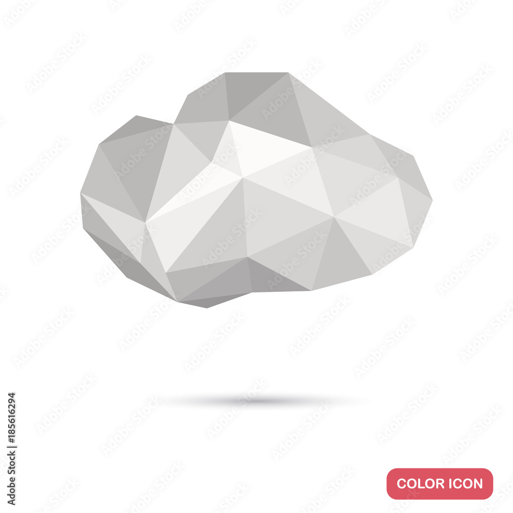 Gray cloud in polygon style color icon Gray cloud in polygon style color icon