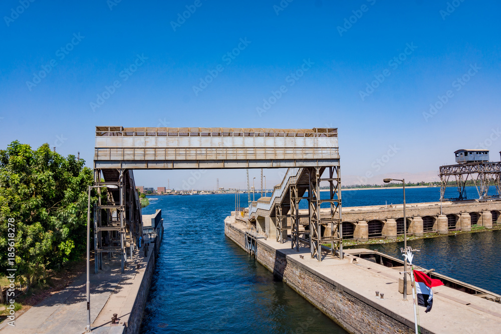 Esna dam on the Nile River, Egypt Esna dam on the Nile River, Egypt