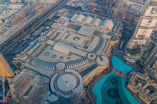 Photography DUBAI, UAE - OCTOBER 21, 2016: Aerial view of Dubai Mall, United Arab Emirates