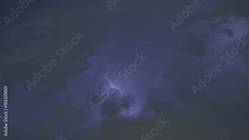 Wallpaper Mural Thunderstorm clouds at night with lightning strike timelapse, 4K Time lapse Torontodigital.ca