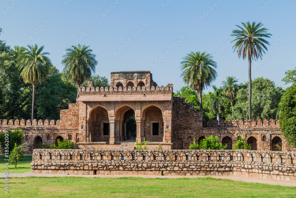 Gate of Isa Khan Niyazi Tomb in Humayun Tomb complex in Delhi, India