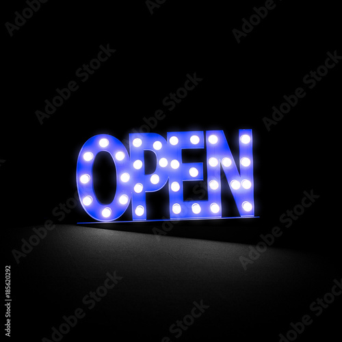 Open sign. business sign that says 'Come in We're Open'
