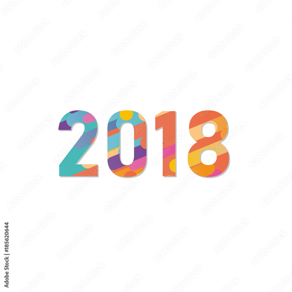 Happy new year 2018 vector background. Vector brochure design template. Cover of business diary for 2018 with wishes.