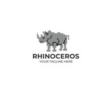 Rhinoceros Logo Template. Rhino Vector Design. Animal Illustration