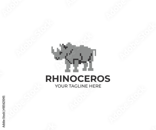 Rhinoceros Logo Template. Rhino Vector Design. Animal Illustration
