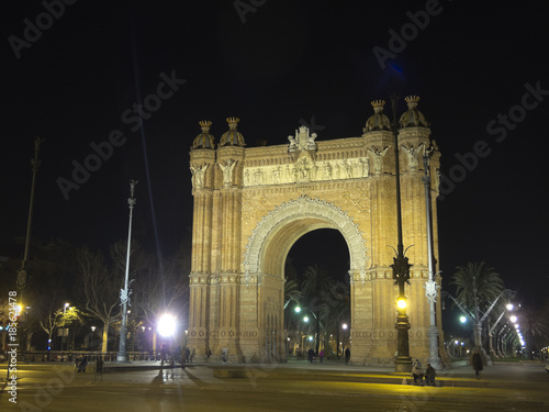 Arch of Triumph by night, Barcelona, catalonia, Spain
