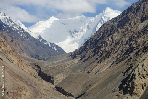 Afghan Wakhan valley as seen from the Tajik border, Pamir Mountain Range, Tajikistan photo