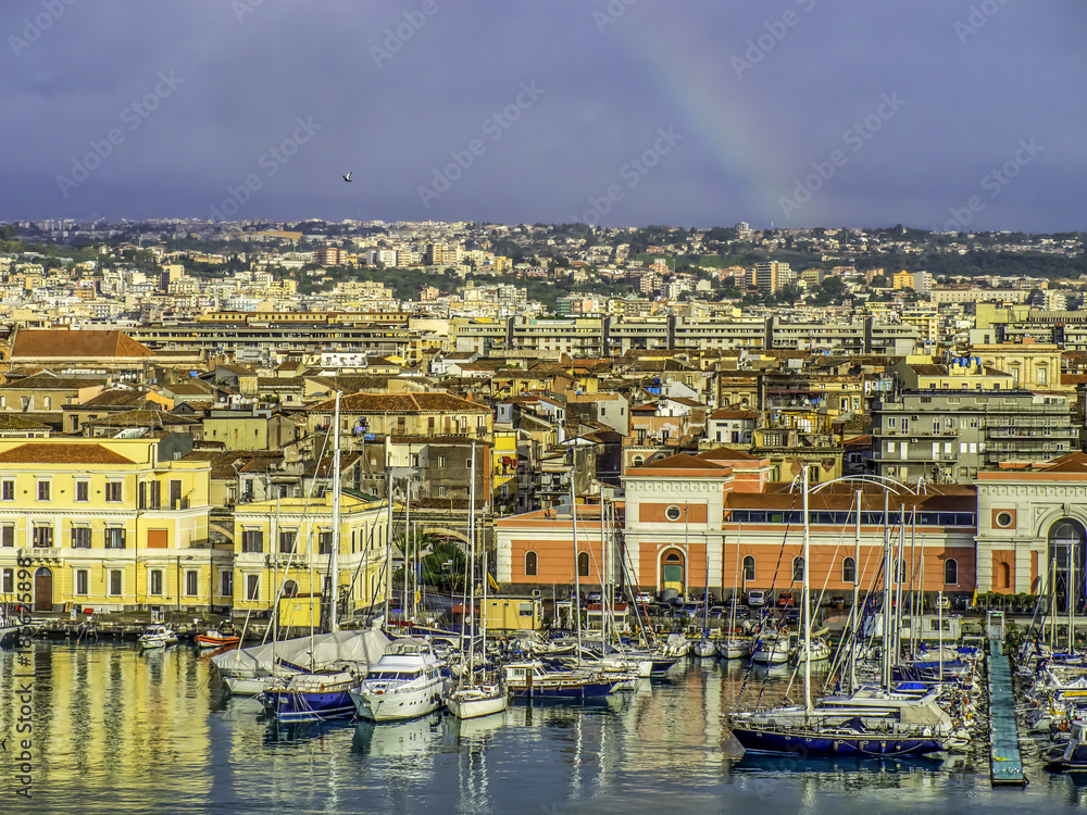 Rainbow over Catania, Sicily
