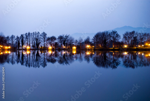 Reflections on the water surface