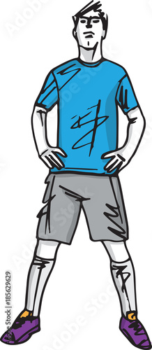 Fashion sketch illustration of man