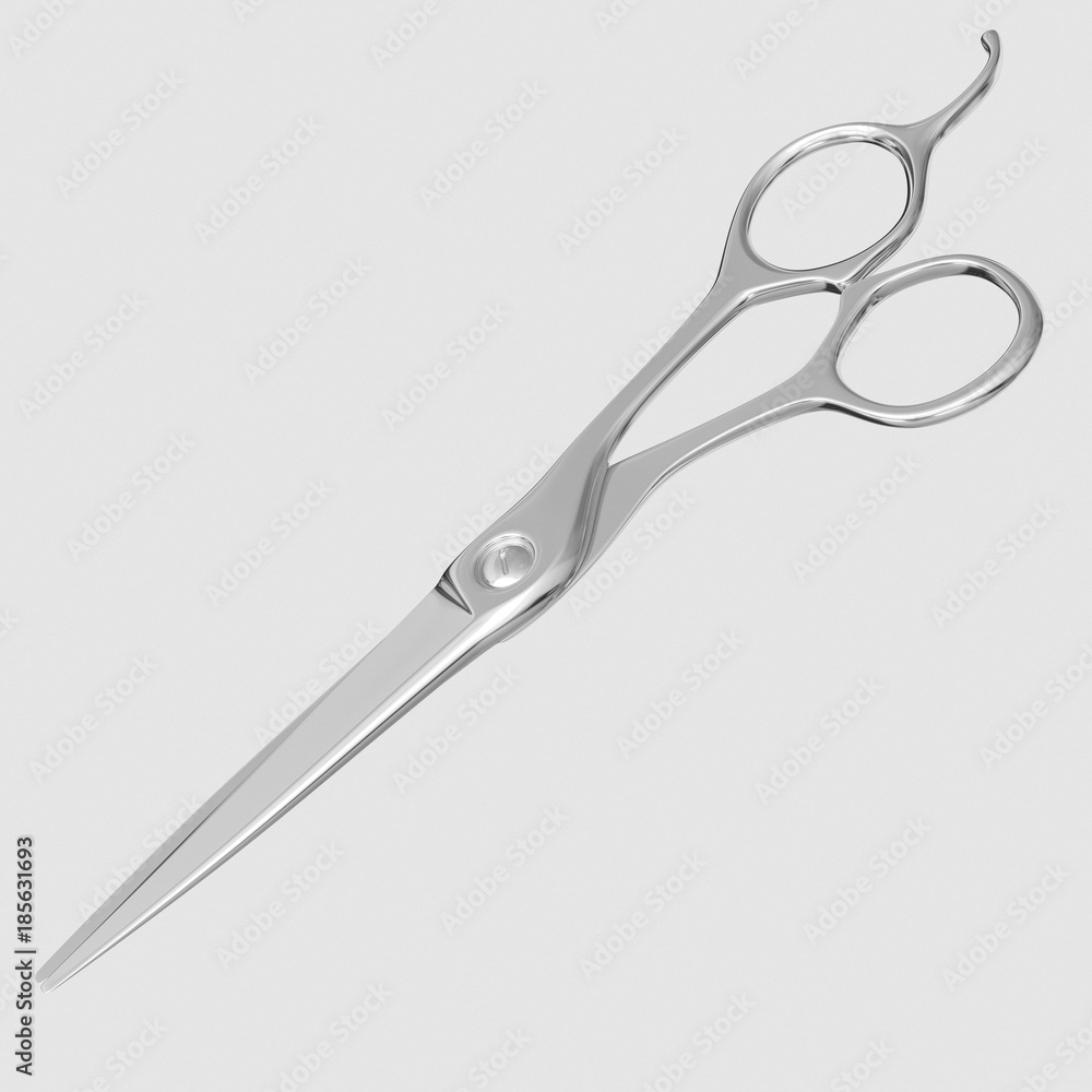 Fototapeta premium Barbers Scissors Isolated on a Light Background