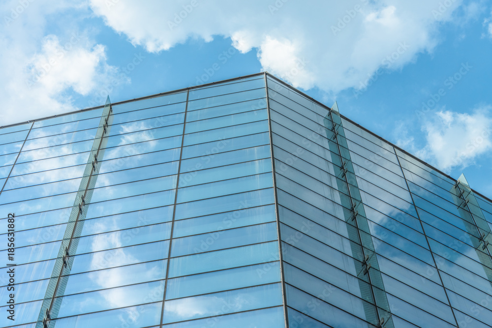 Modern office building against blue sky Modern office building against blue sky