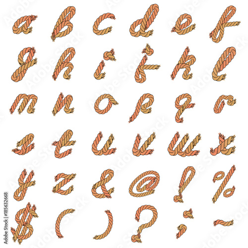 Colorful Vector Rope Alphabet