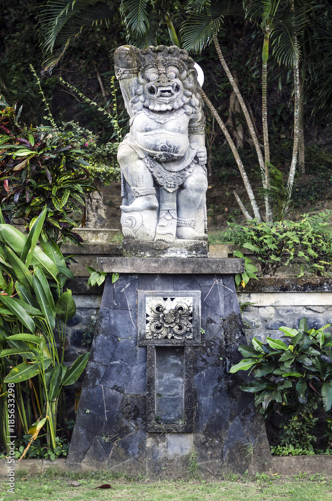 traditional balinese hindu statues in bali temple indonesia