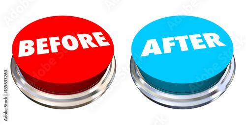 Before and After Button Change Improvement 3d Illustration