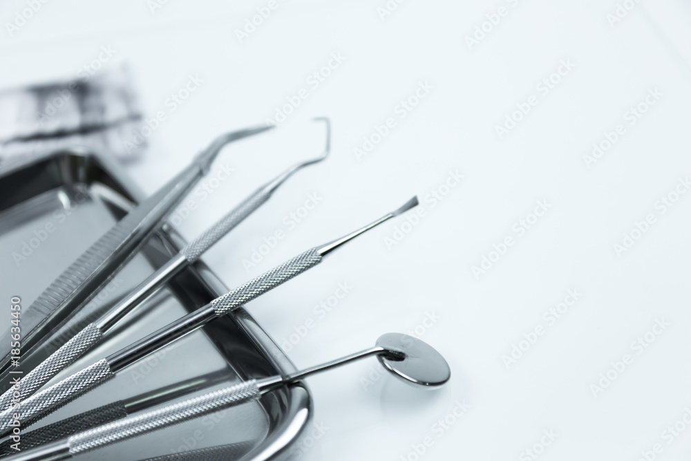 Selective focus Set of dental tools for teech care . Selective focus Set of dental tools for teech care .
