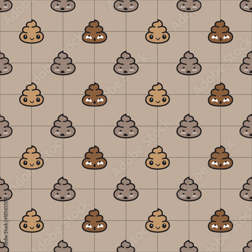 Poo Cartoon doodle vector illustration Seamless Pattern isolated wallpaper background