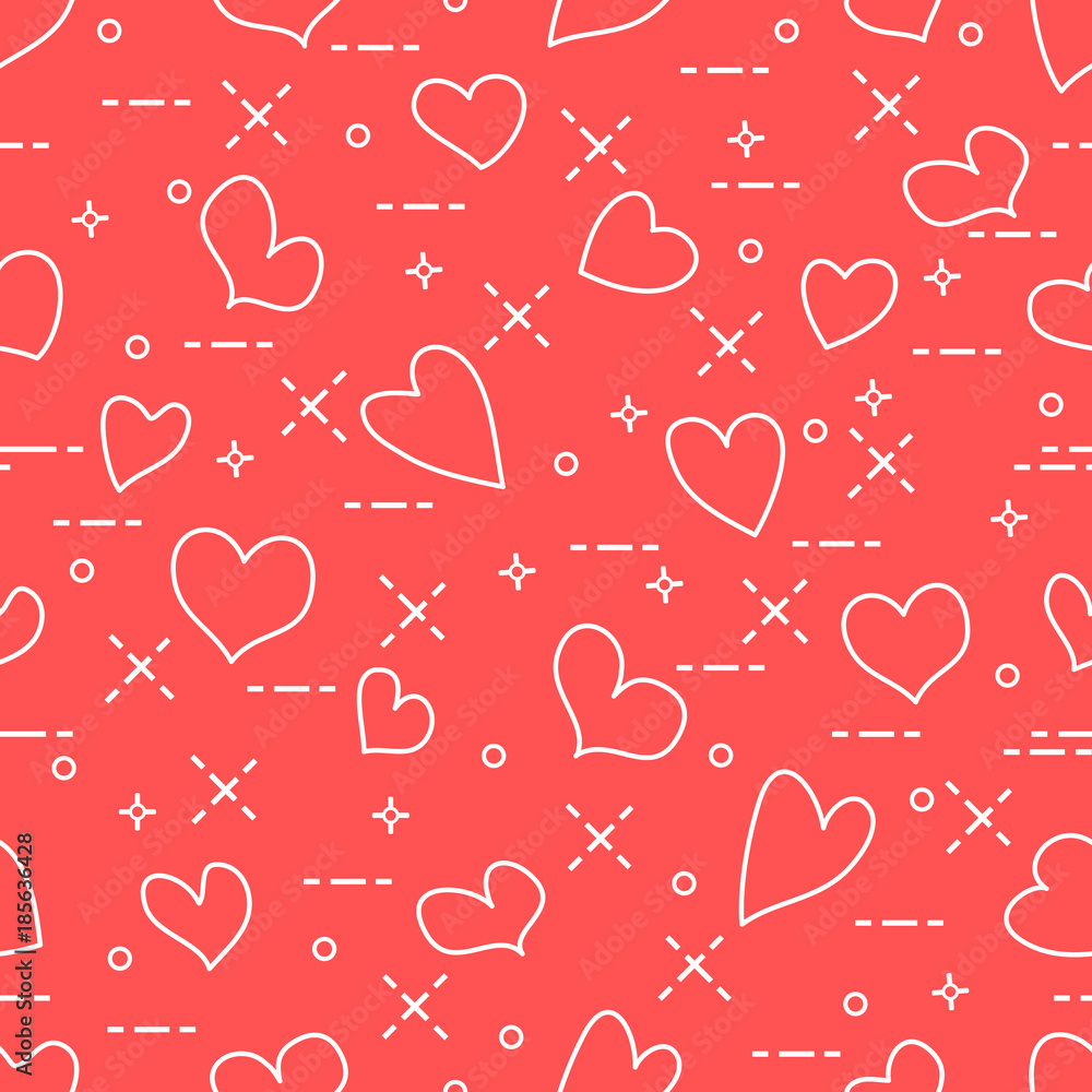 Cute seamless pattern with hearts. Valentine's Cute seamless pattern with hearts. Valentine's