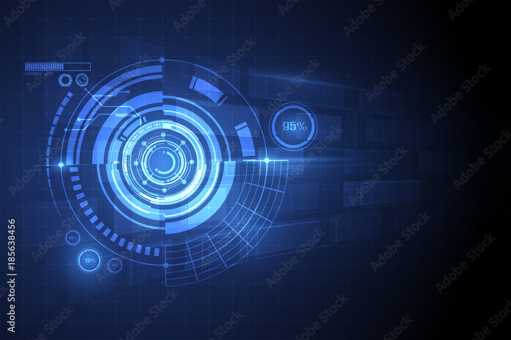 Circle blue abstract technology innovation concept vector background