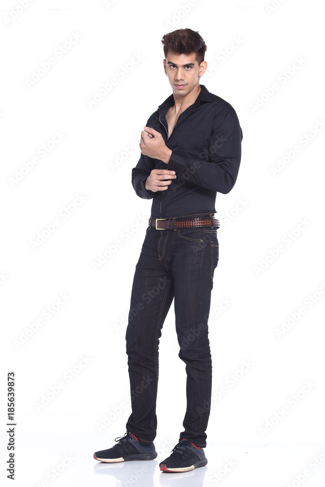 Figure, Business Man Stand in dark Blue Black Suit Figure, Business Man Stand in dark Blue Black Suit