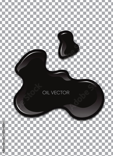 Realistic Black Oil isolated on transparent background. Vector illustration.