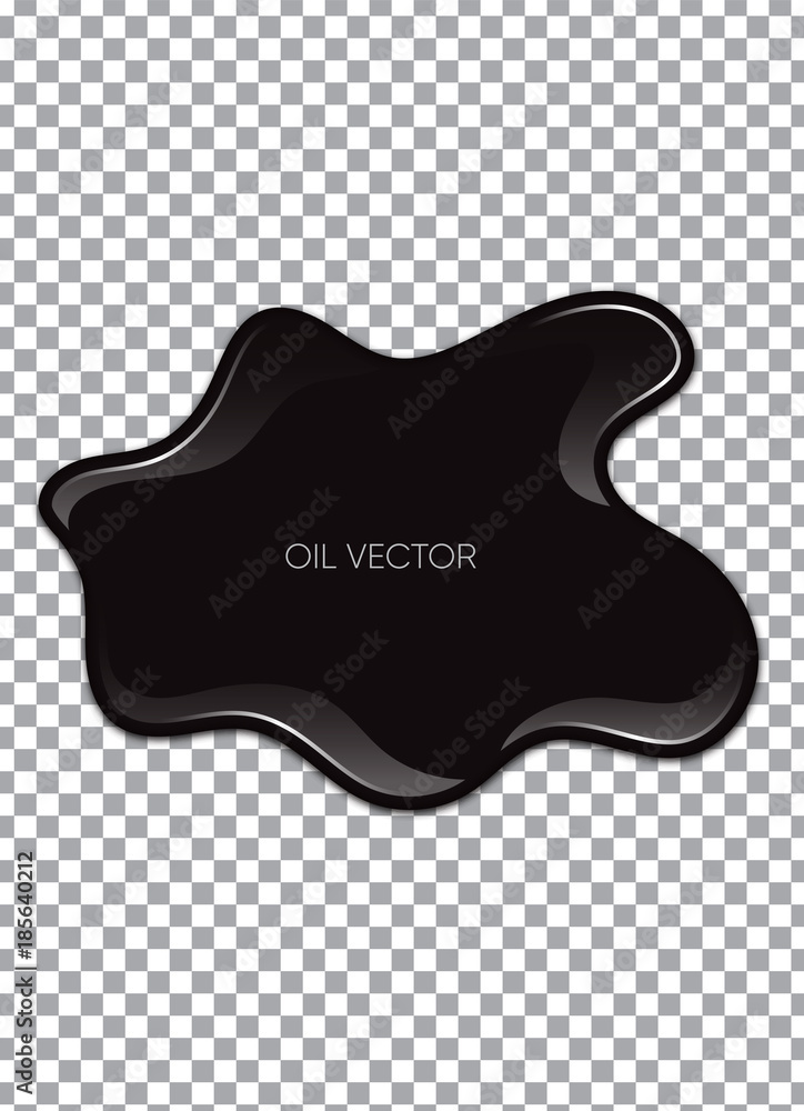 Realistic Black Oil isolated on transparent background. Vector illustration.