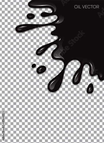 Obraz na płótnie Realistic Black Oil isolated on transparent background. Vector illustration. w salonie
