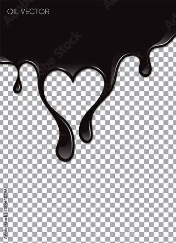 Obraz na płótnie Realistic Black Oil isolated on transparent background. Vector illustration. w salonie